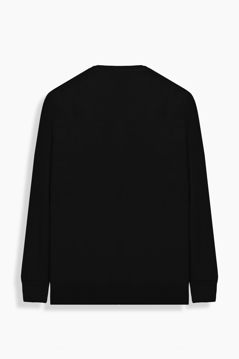 Bisiklet Yaka Siyah Triko - 2