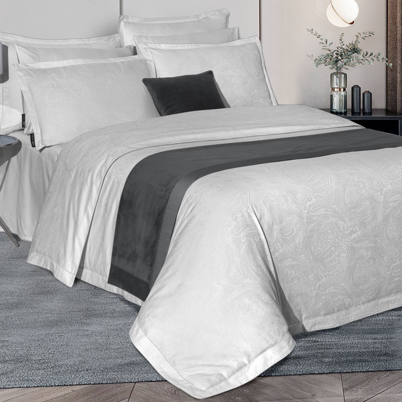 Borendo Saten Nevresim Takımı Çift Kişilik Gri - SAREV