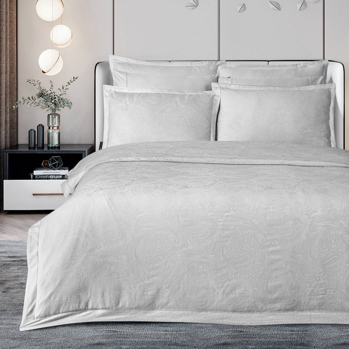 Borendo Saten Nevresim Takımı King Size Gri - 2