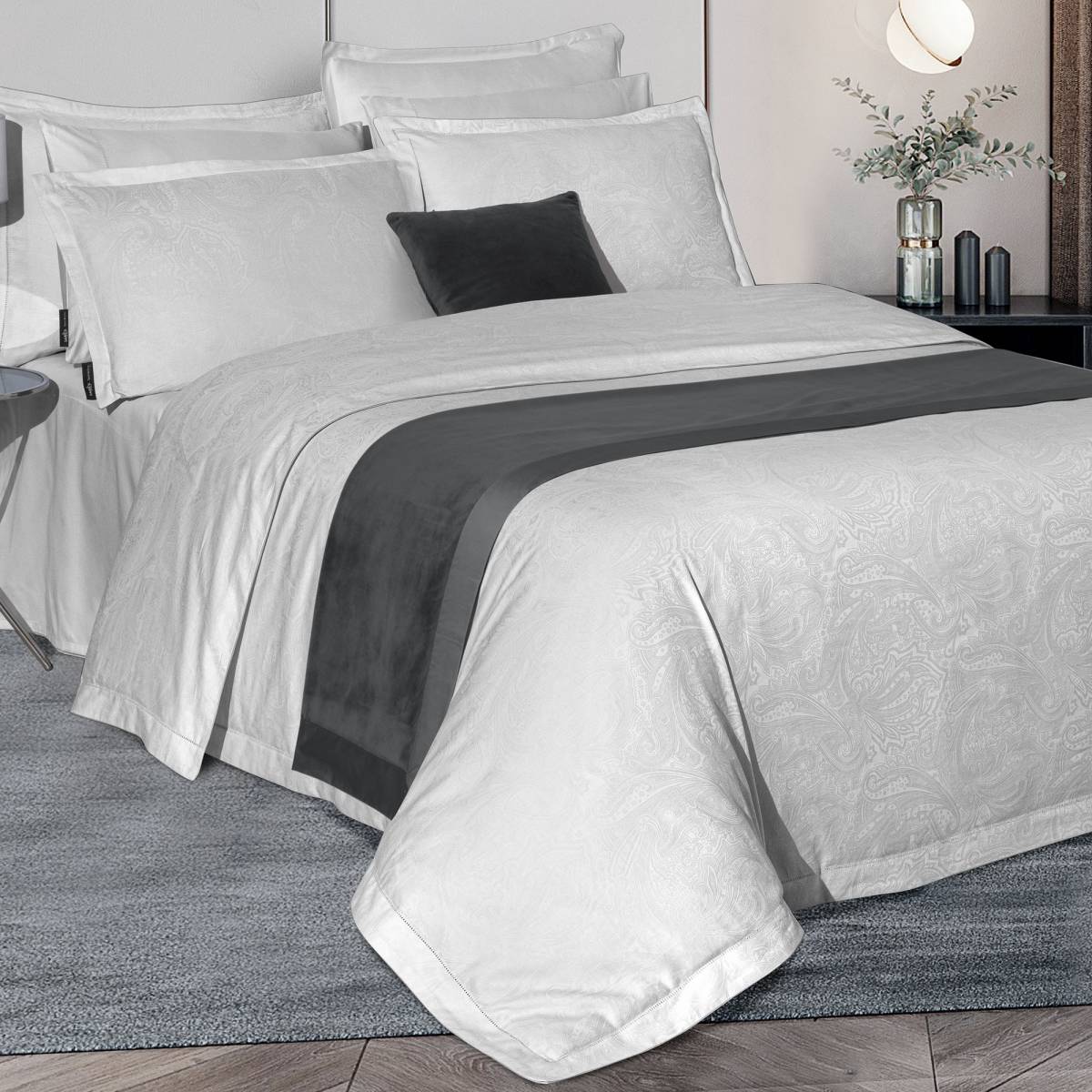 Borendo Saten Nevresim Takımı King Size Gri - 3