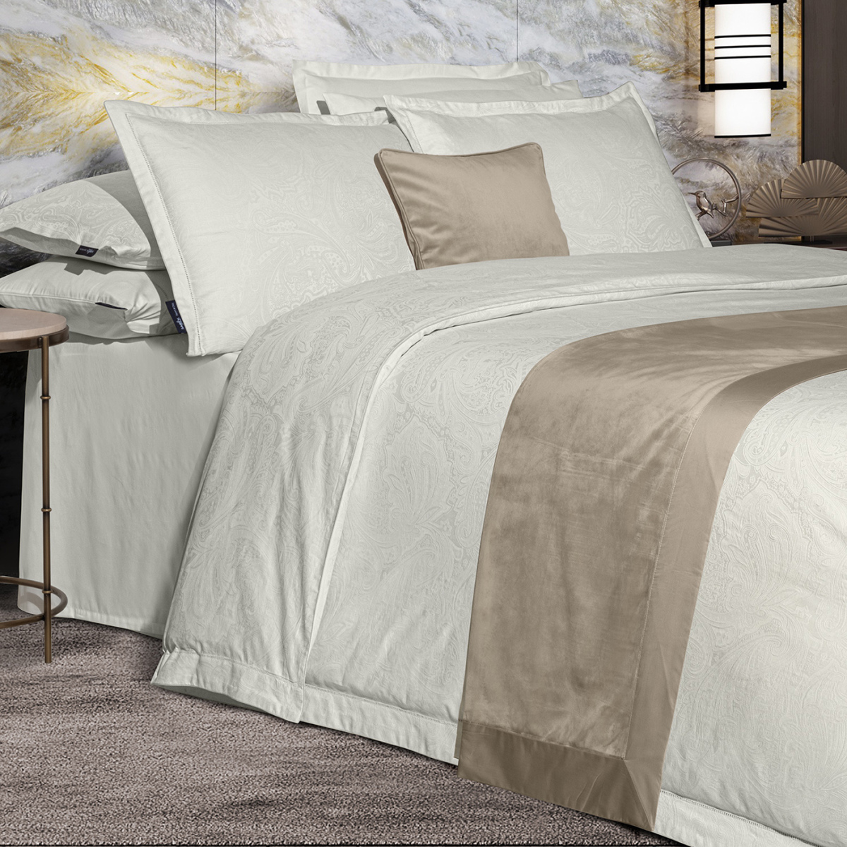 Borendo Pamuk Saten Nevresim Takımı Çift Kişilik Krem - 3