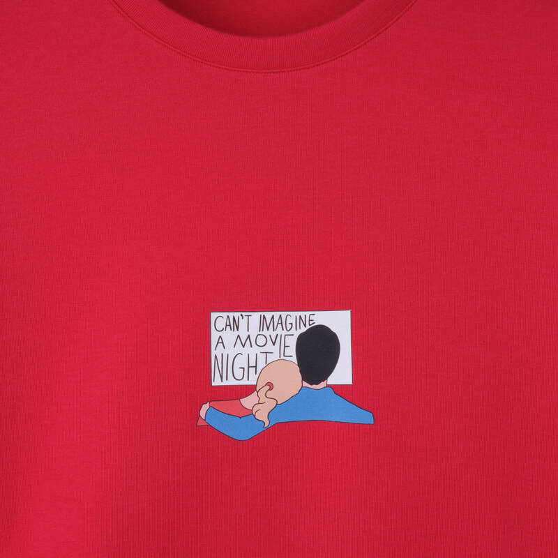 Can't Imagine A Movie Night Kırmızı Sweatshirt - 3