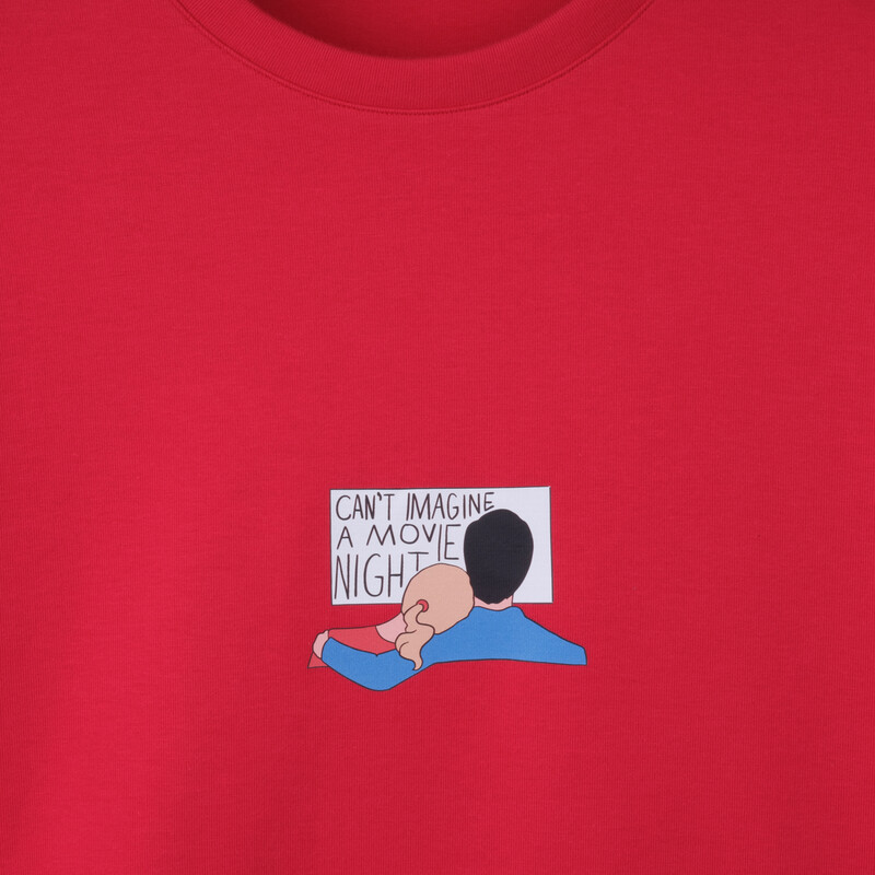 Can't Imagine A Movie Night Kırmızı Sweatshirt - SARAR