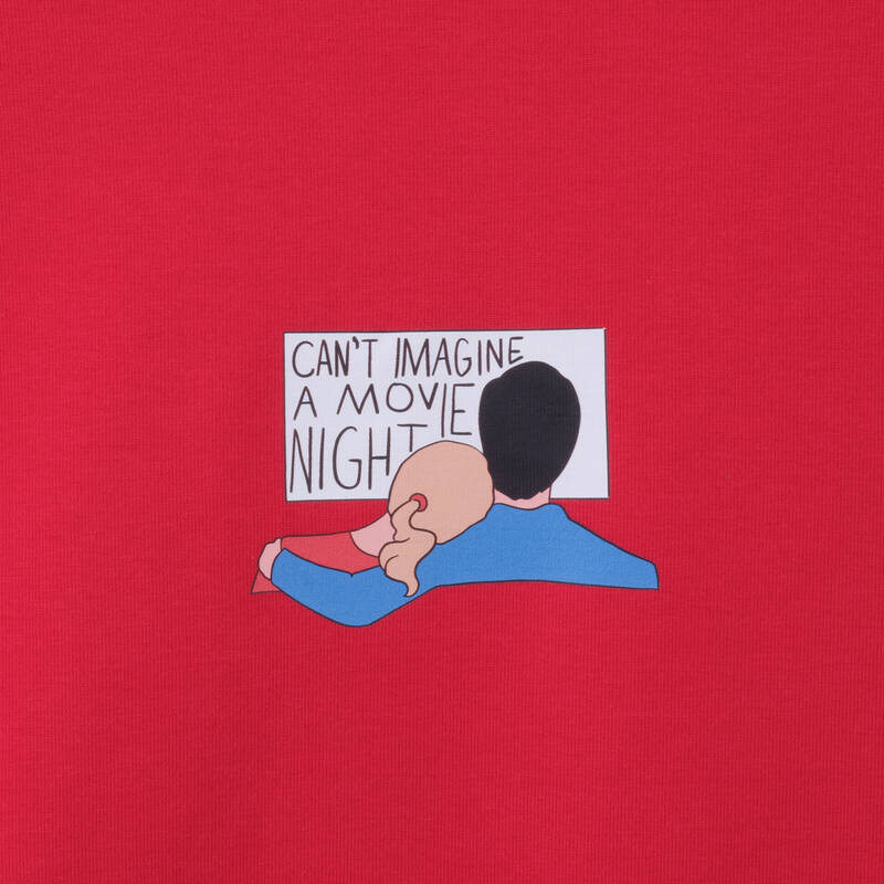 Can't Imagine A Movie Night Kırmızı Sweatshirt - 4