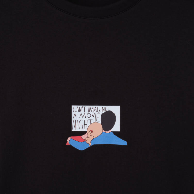 Can't Imagine A Movie Night Siyah Sweatshirt - 3