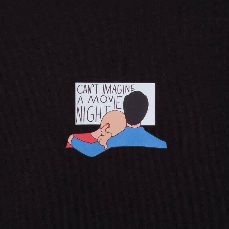 Can't Imagine A Movie Night Siyah Sweatshirt - 4