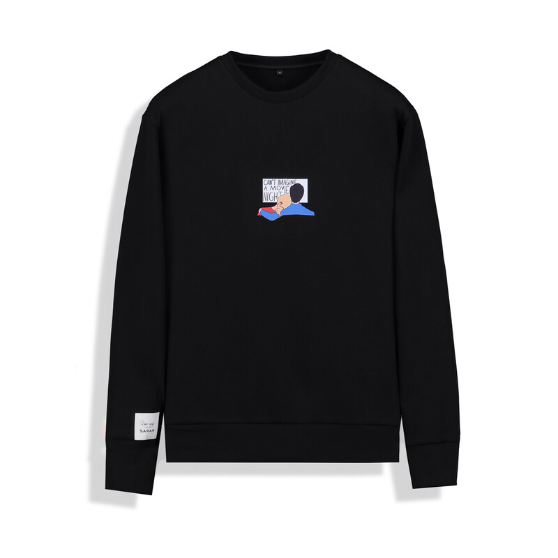Can't Imagine A Movie Night Siyah Sweatshirt - SARAR