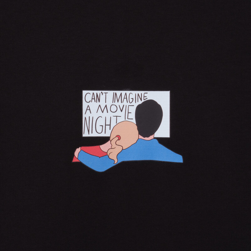 Can't Imagine A Movie Night Siyah Sweatshirt - SARAR