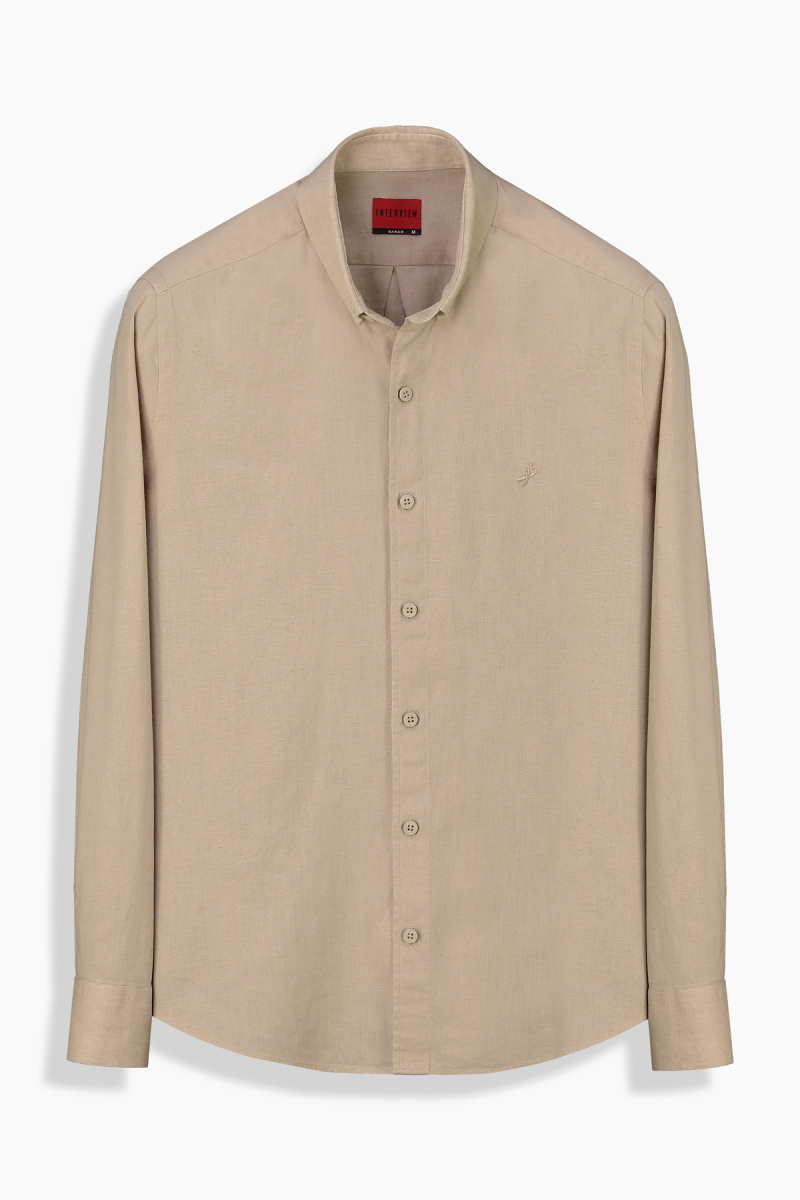 Carina Bej Regular Gömlek - 1