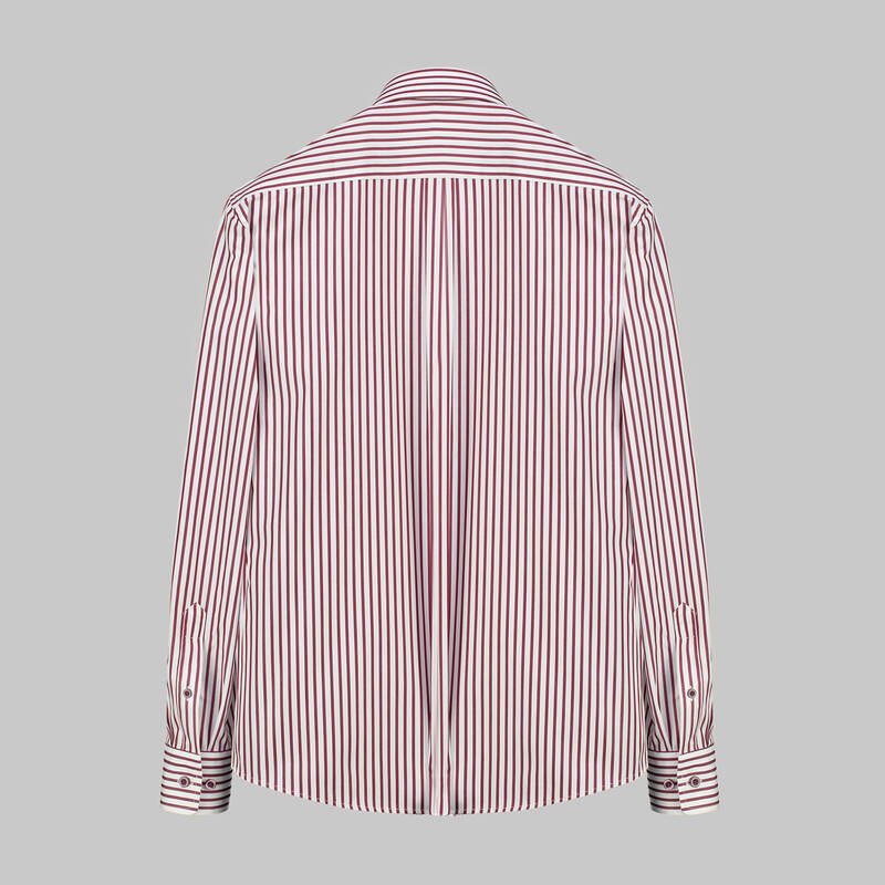 Carina Çizgili Bordo Gömlek - 2