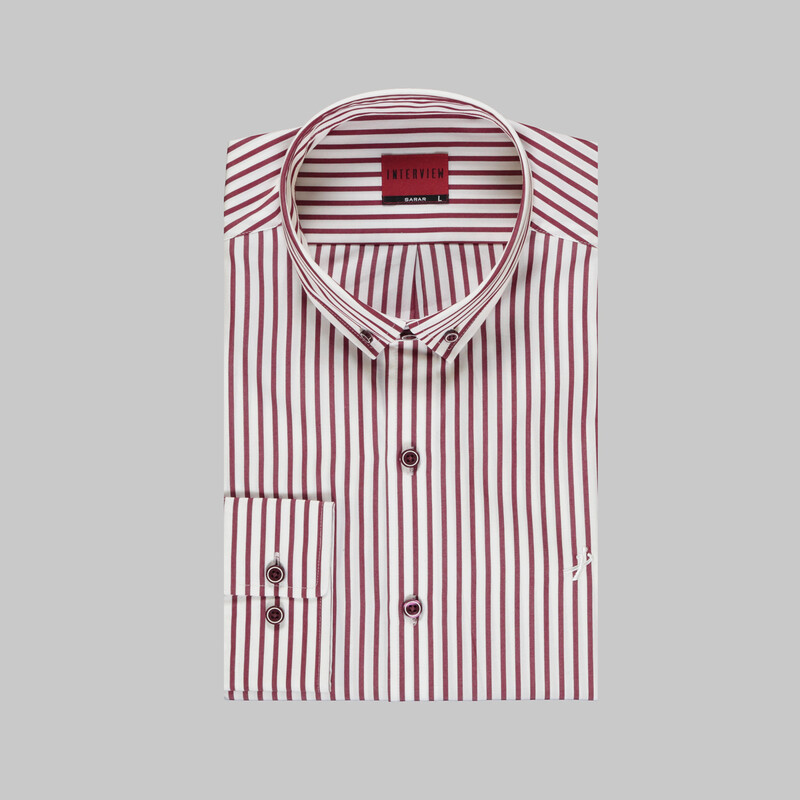 Carina Çizgili Bordo Gömlek - INTERVIEW