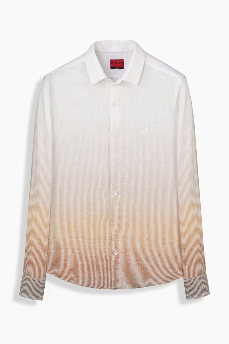 Carina Çizgili Kahverengi Gömlek - 1