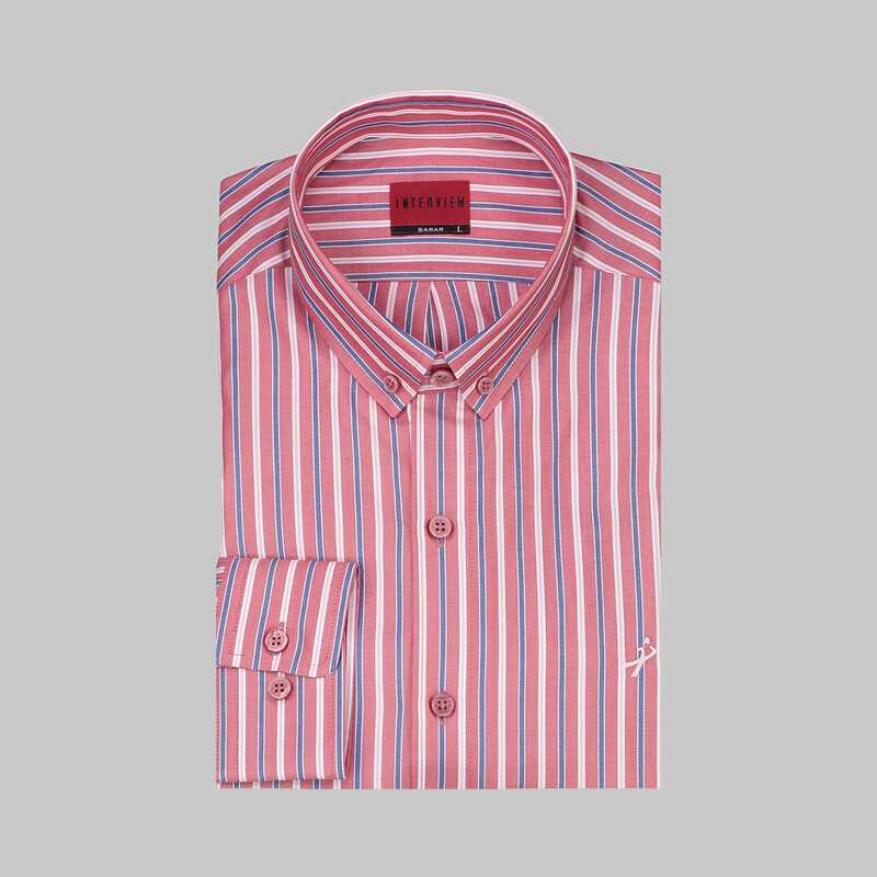 Carina Çizgili Kırmızı Gömlek - INTERVIEW