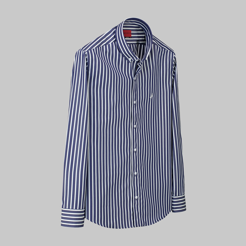 Carina Çizgili Lacivert Gömlek 