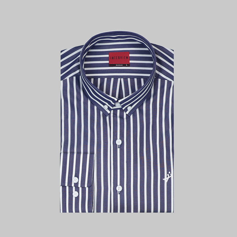 Carina Çizgili Lacivert Gömlek - 3