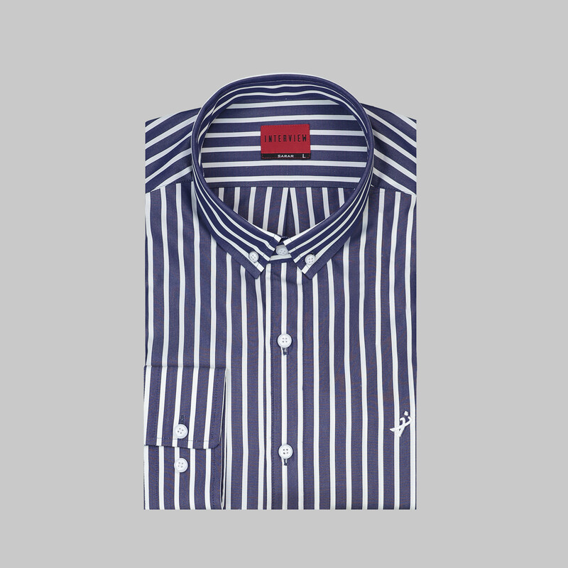 Carina Çizgili Lacivert Gömlek - INTERVIEW