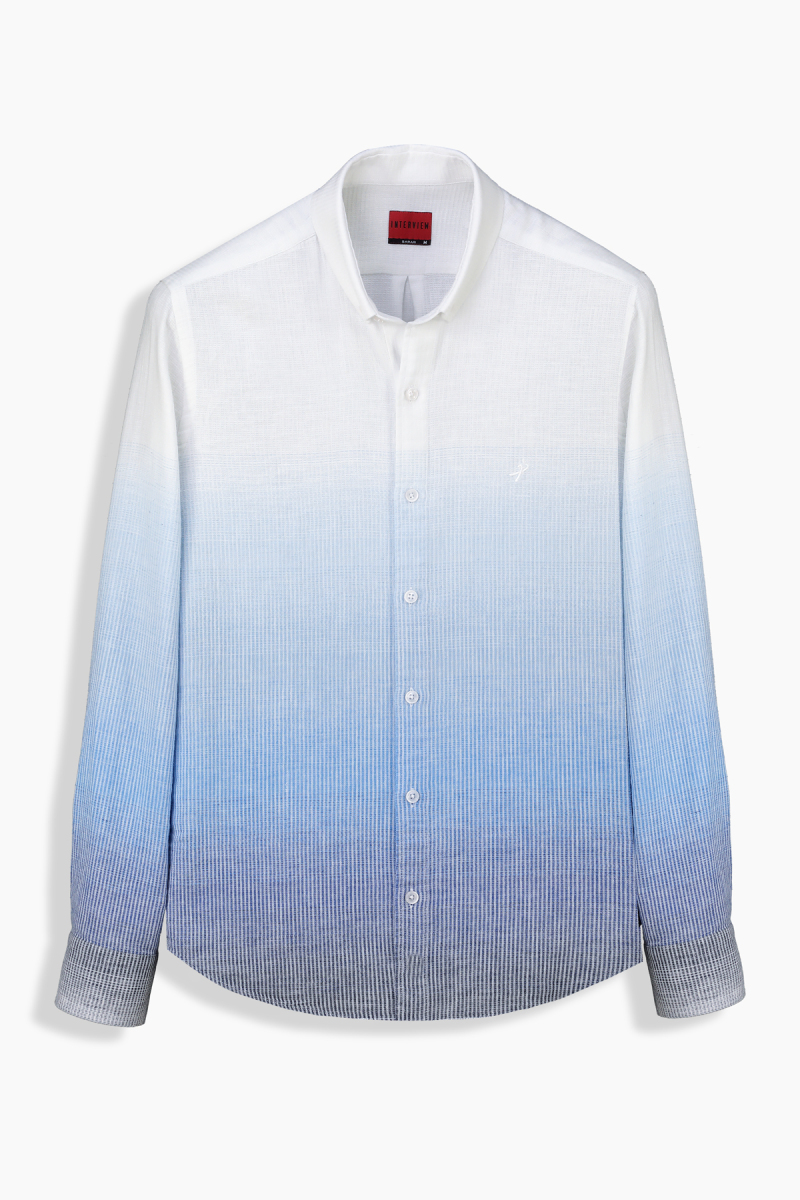 Carina Çizgili Mavi Gömlek - 2