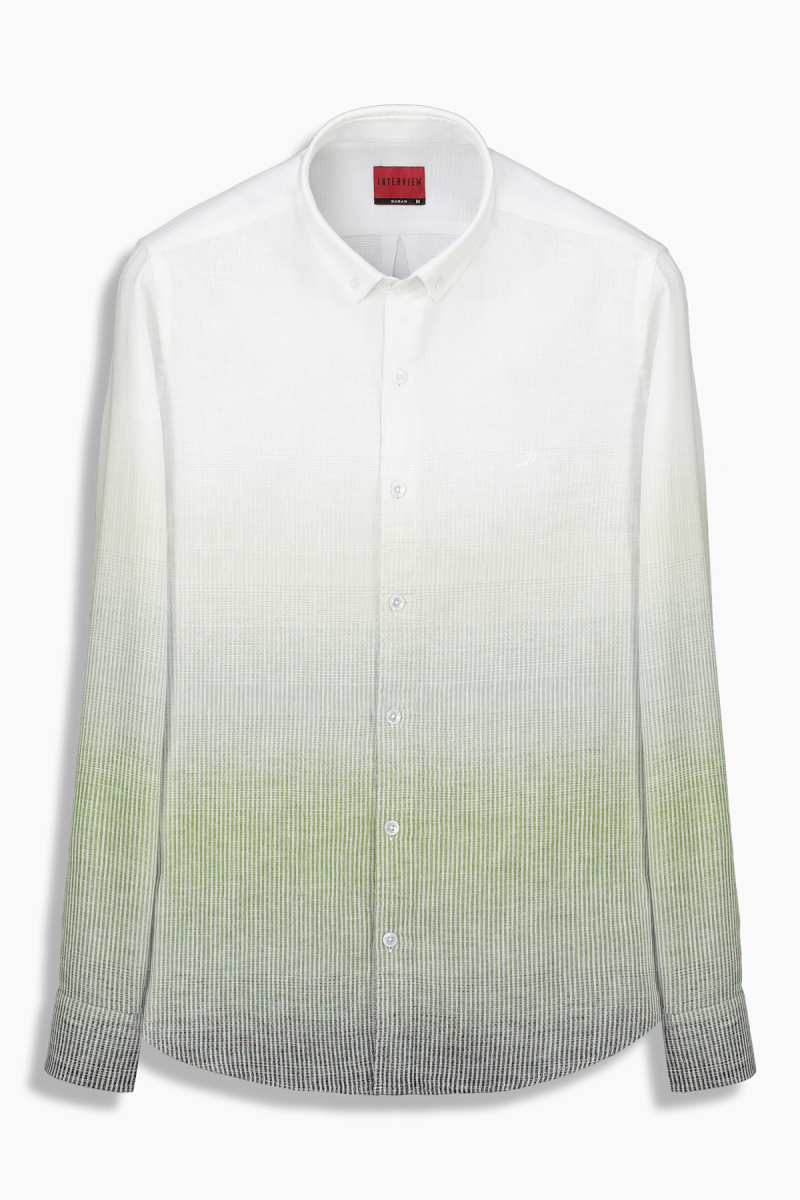 Carina Çizgili Yeşil Gömlek - 1