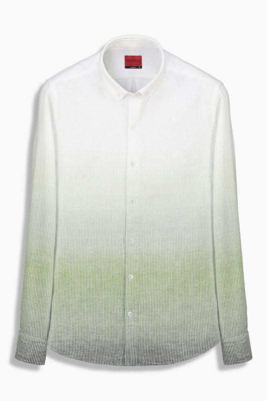 Carina Çizgili Yeşil Gömlek 