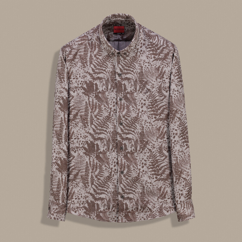 Carina Desenli Kahverengi Gömlek 