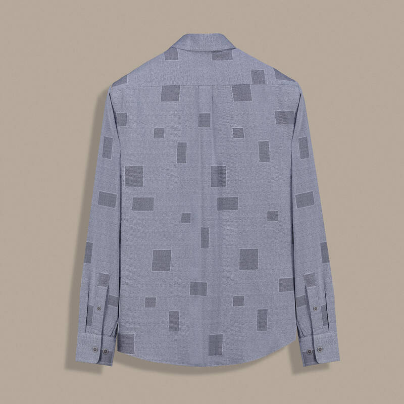 Carina Desenli Pamuklu Lacivert Gömlek - 2