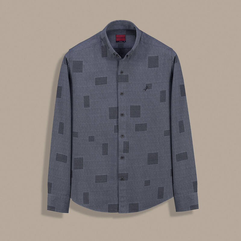 Carina Desenli Pamuklu Siyah Gömlek - 1