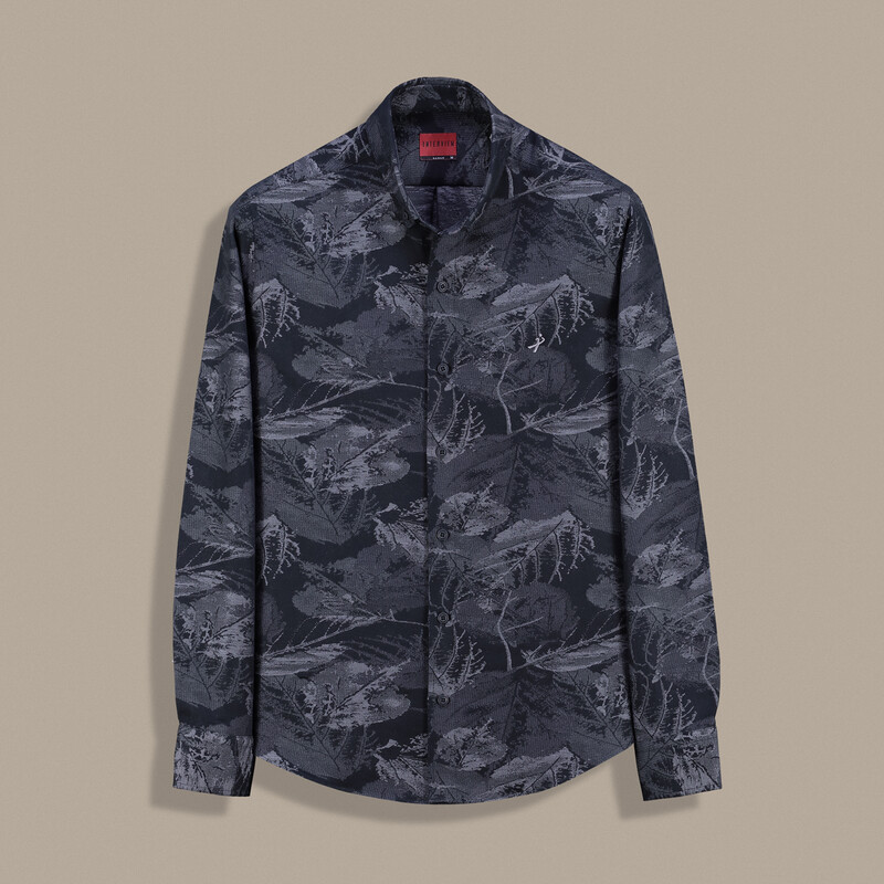 Carina Desenli Pamuklu Siyah Gömlek - INTERVIEW