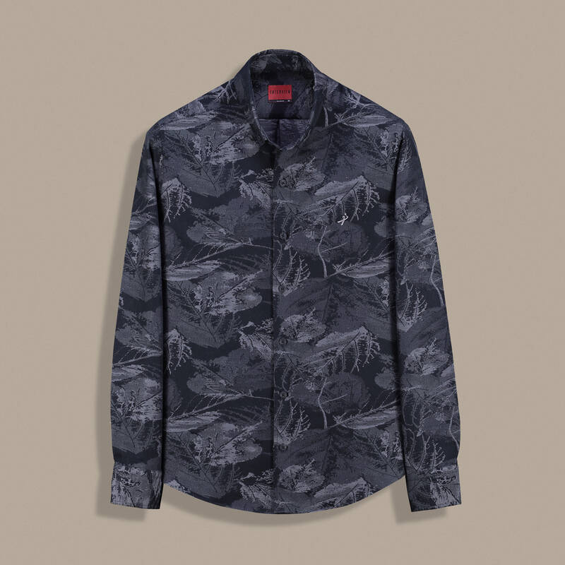 Carina Desenli Pamuklu Siyah Gömlek - 1