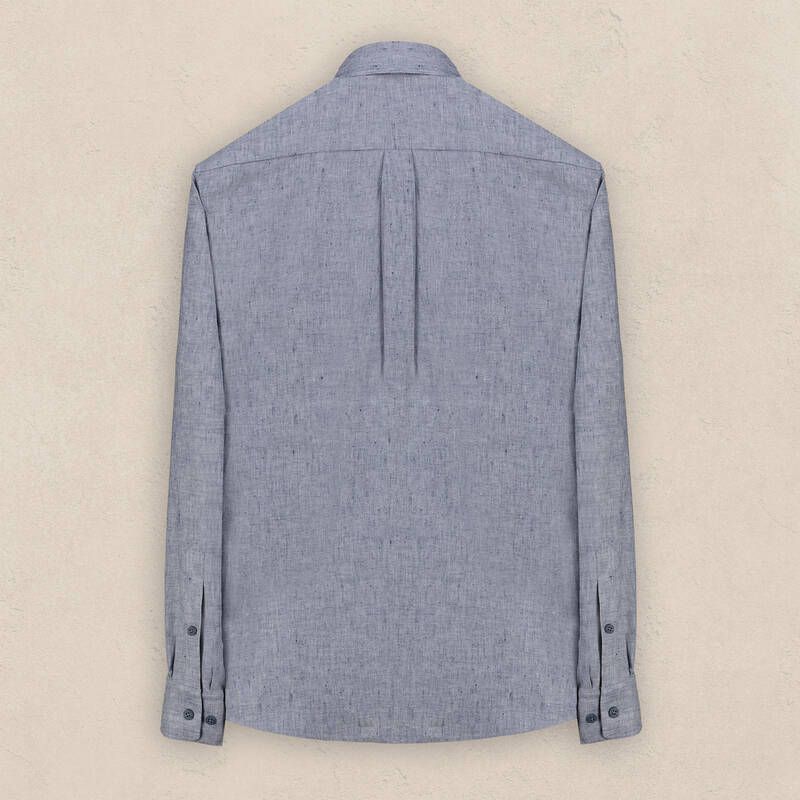 Carina Uzun Kol İndigo Mavi Erkek Gömlek - 2