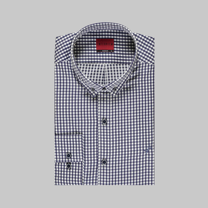 Carina Kareli Lacivert Gömlek - 3