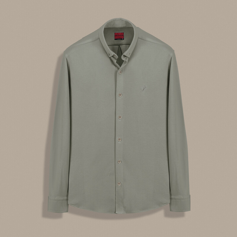 Carina Klasik Uzun Kol Haki Gömlek - INTERVIEW