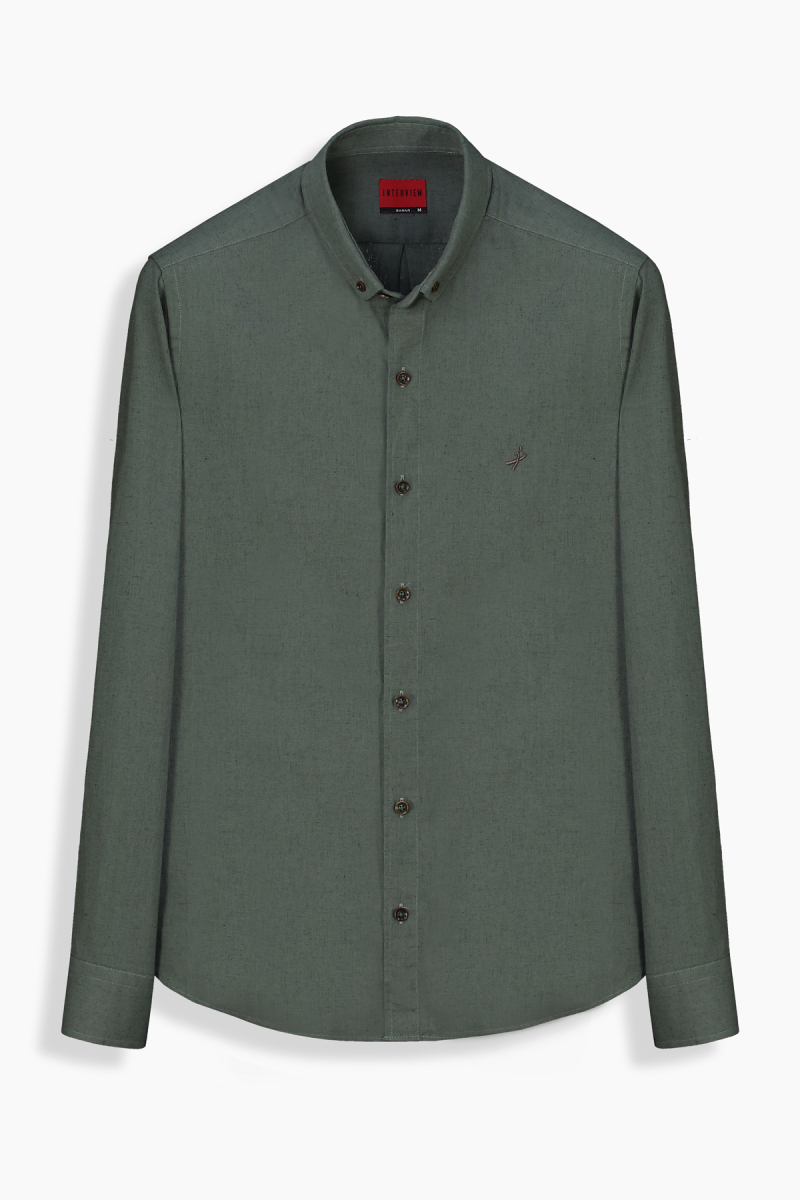 Carina Koyu Yeşil Regular Gömlek - 1