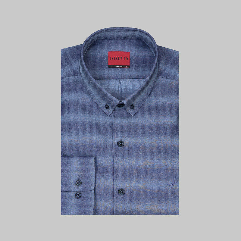 Carina Lacivert Desenli Gömlek - INTERVIEW