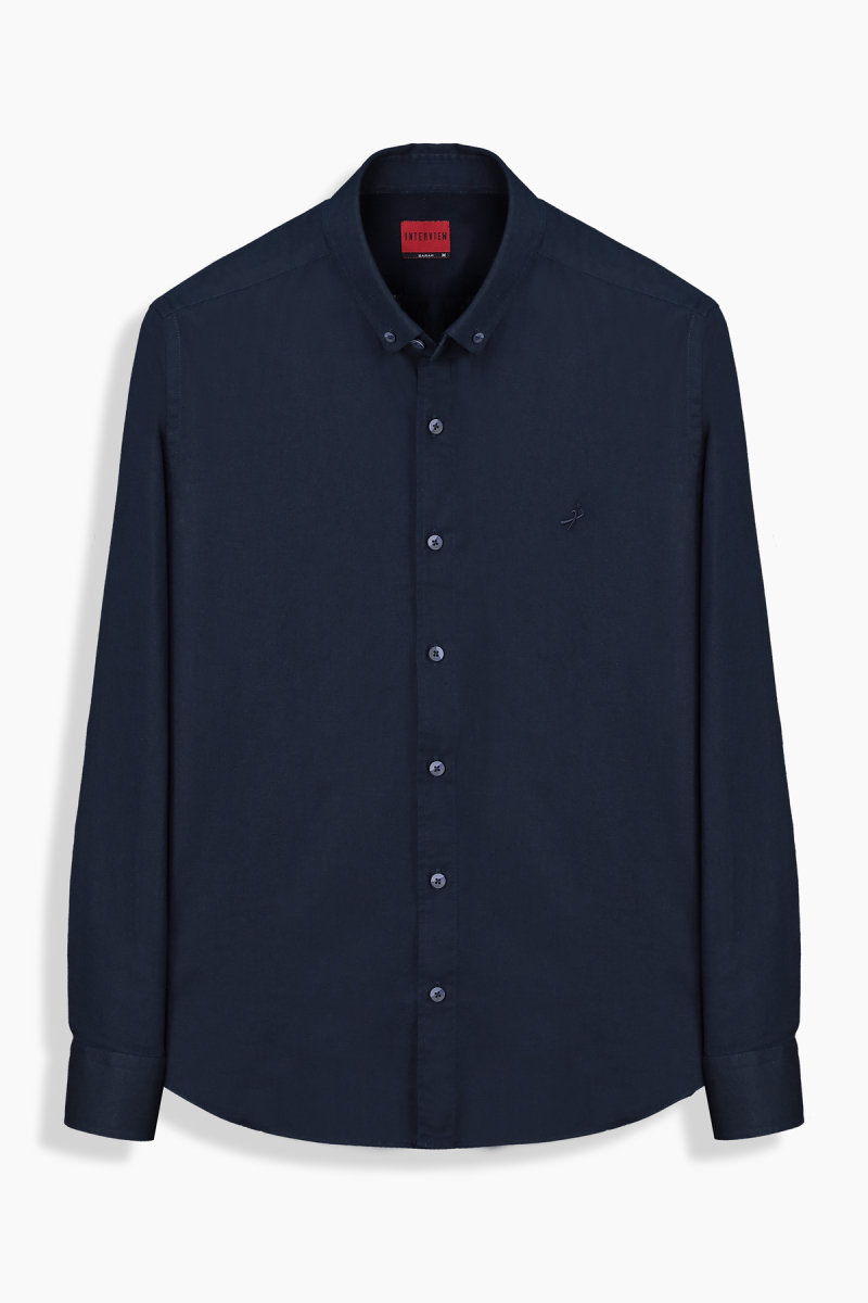 Carina Lacivert Regular Gömlek - 1