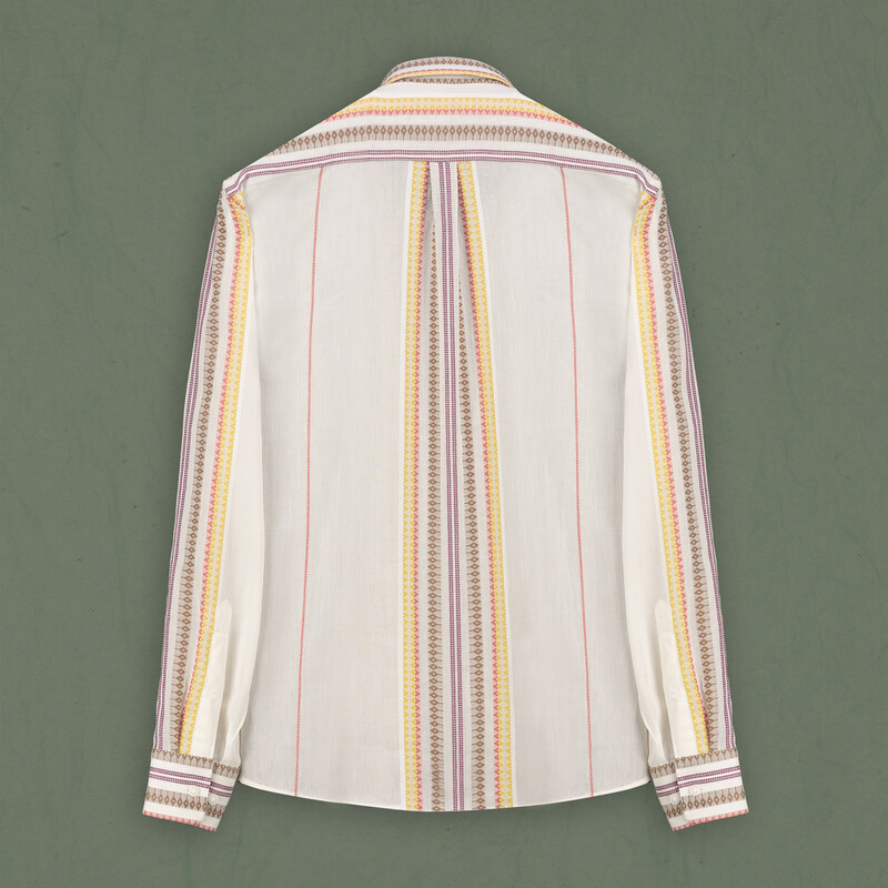 Carina Desenli Pamuklu Kahverengi Gömlek - INTERVIEW