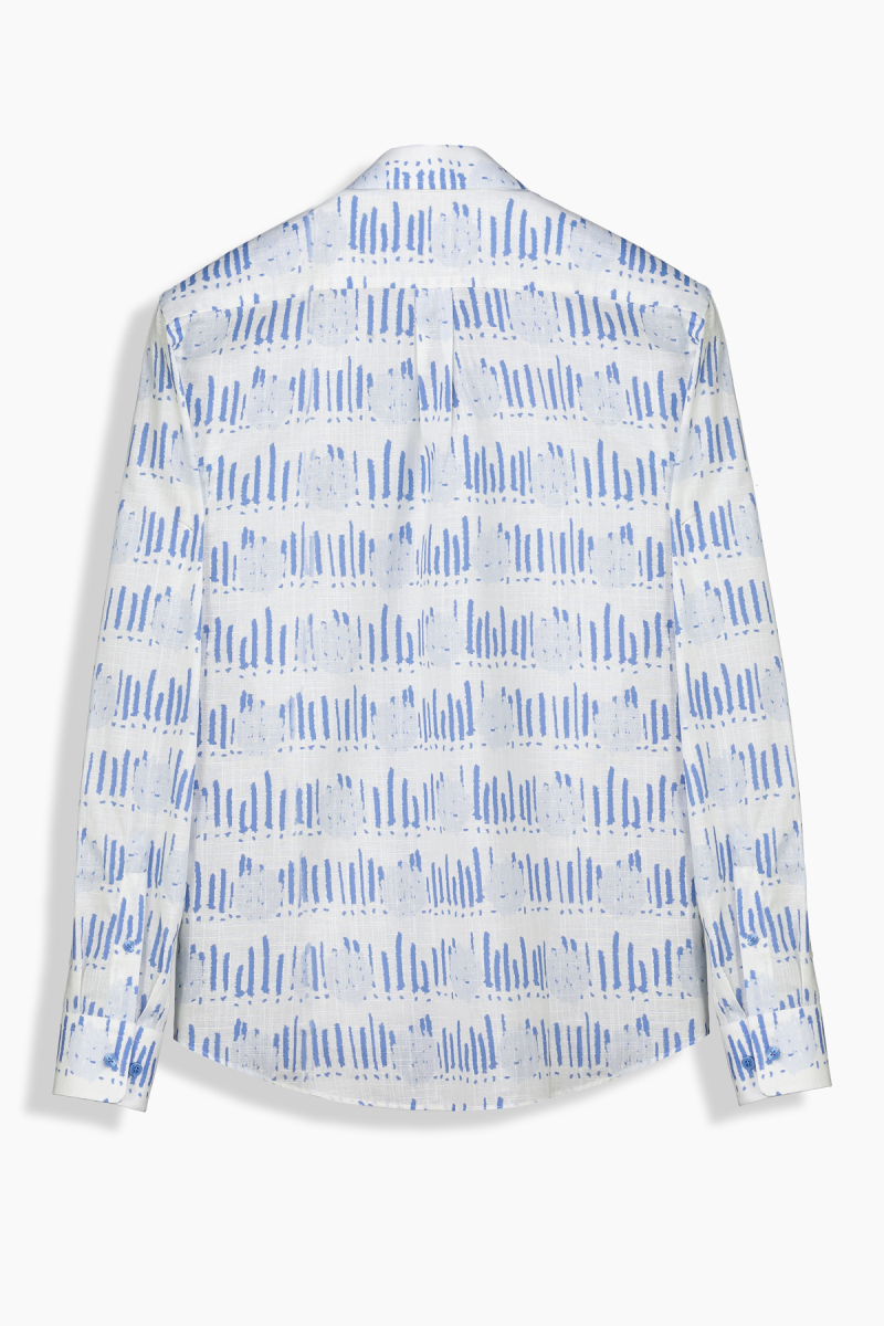 Carina Pamuklu Desenli Mavi Gömlek - 2