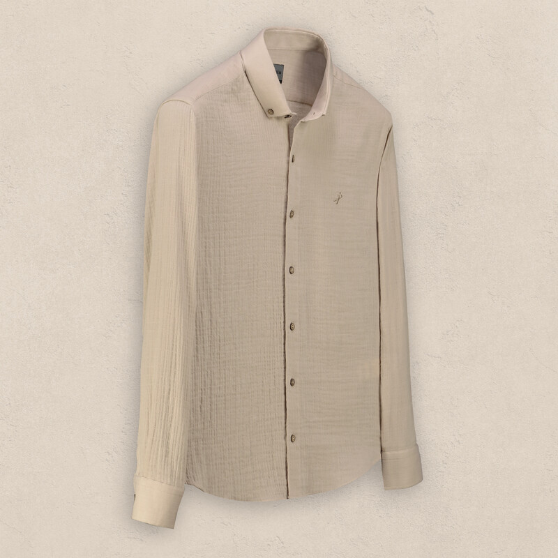 Carina Uzun Kol Bej Gömlek 