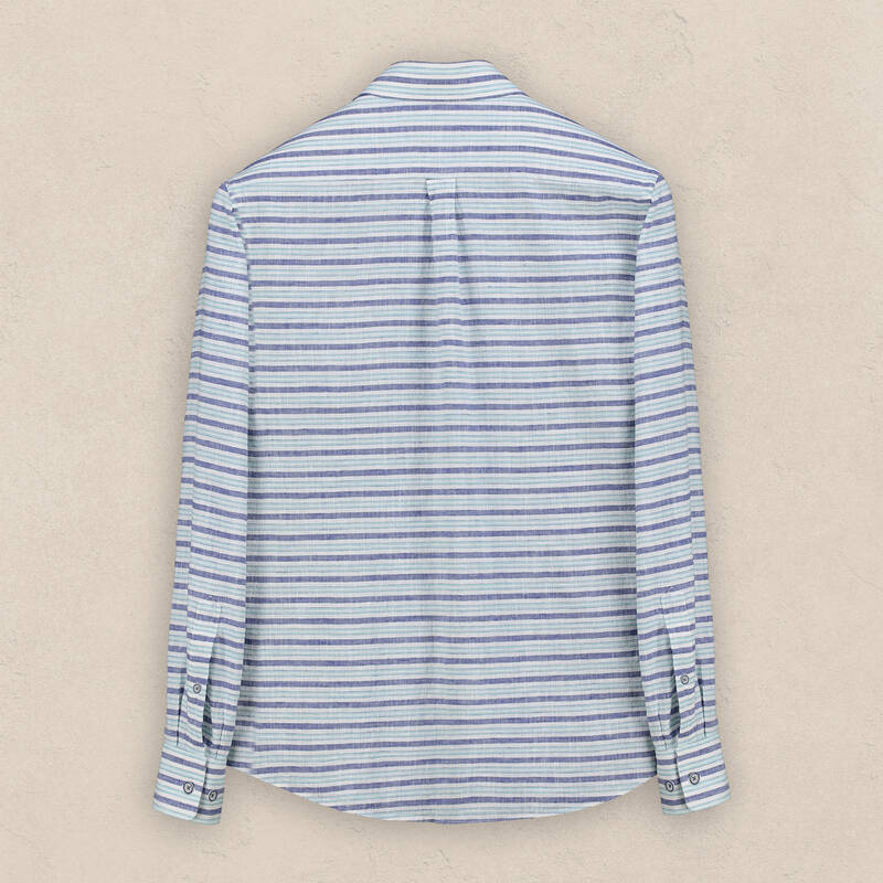 Carina Uzun Kol Çizgili Yeşil Gömlek - 2