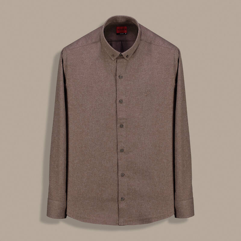 Carina Uzun Kol Kahverengi Gömlek - 1