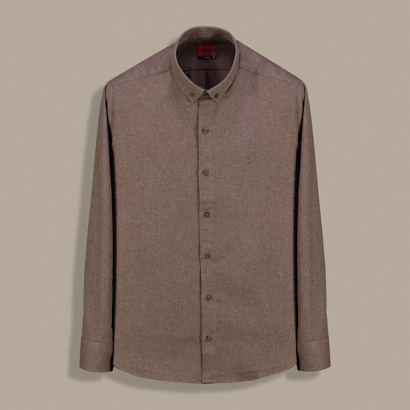 Carina Uzun Kol Kahverengi Gömlek 