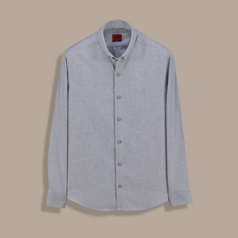 Carina Uzun Kol Açık Gri Gömlek - 1