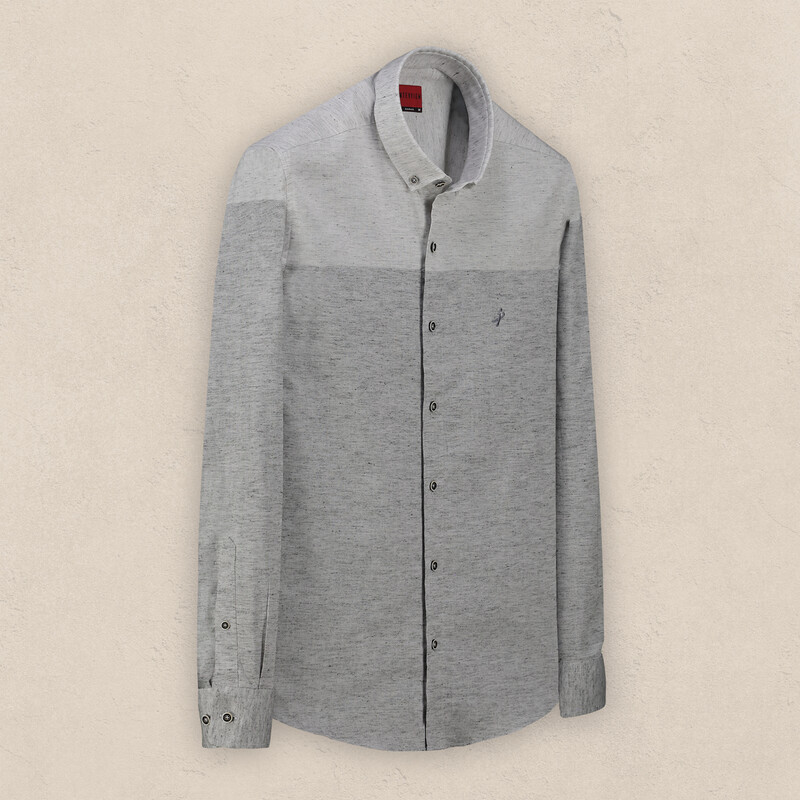 Carina Uzun Kol Gri Gömlek 