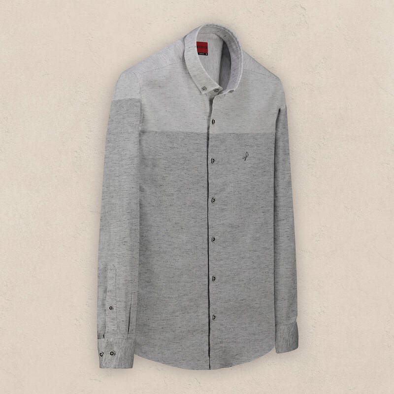 Carina Uzun Kol Gri Gömlek - 1