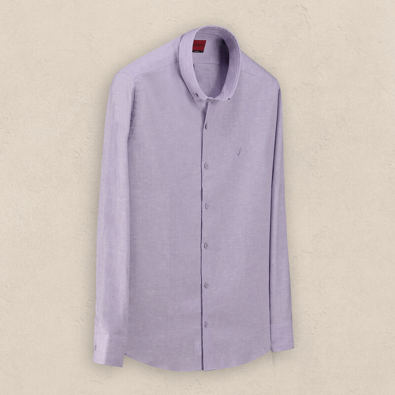 Carina Uzun Kol Lila Gömlek 