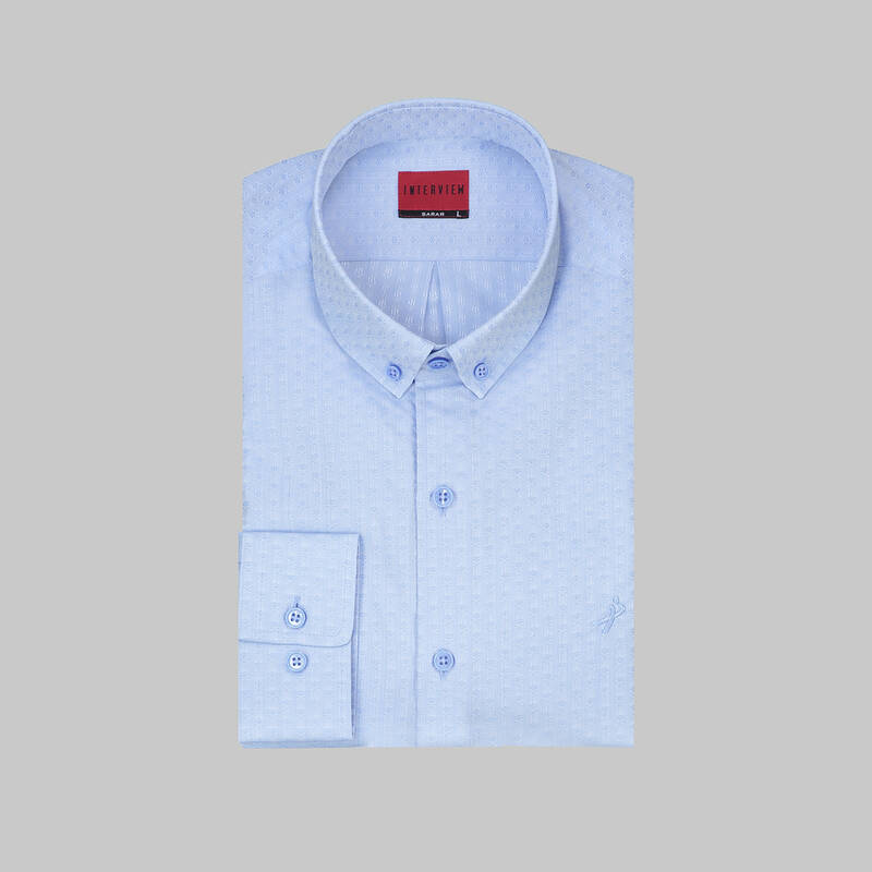 Carina Uzun Kol Mavi Slim Gömlek - 3