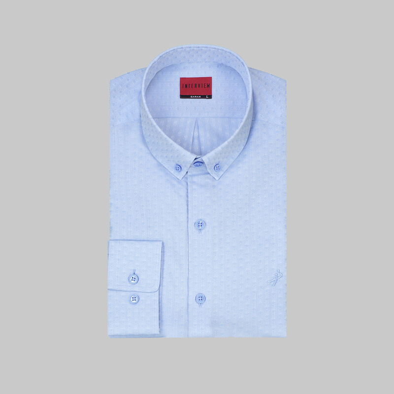 Carina Uzun Kol Mavi Slim Gömlek - INTERVIEW