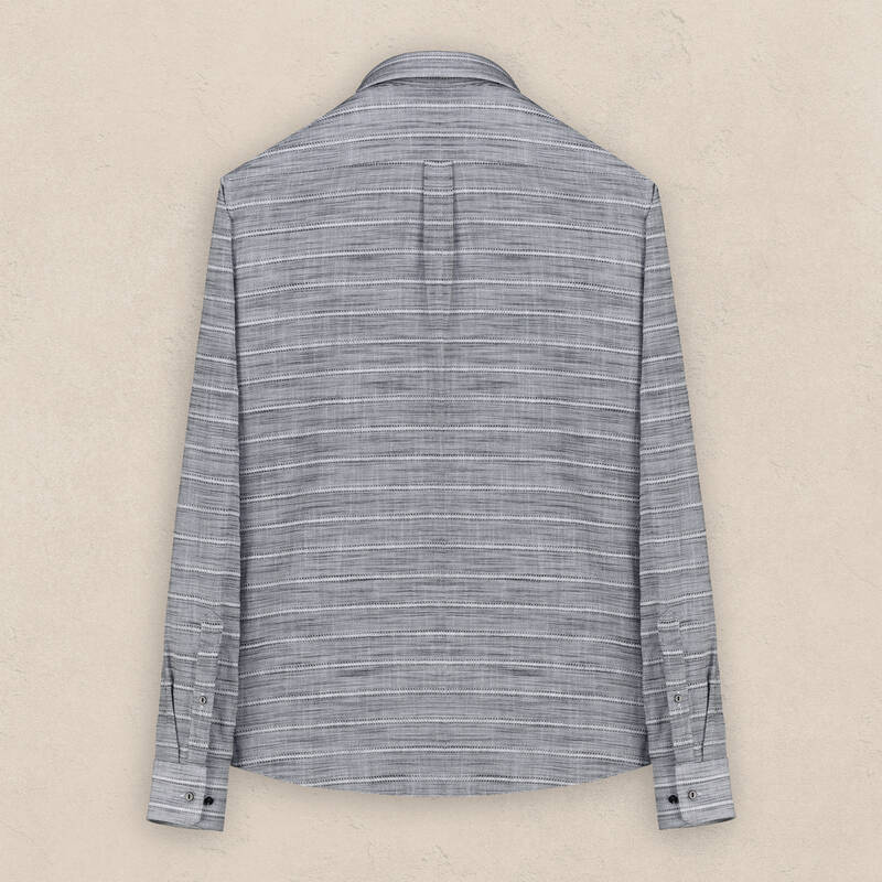 Carina Uzun Kol Çizgili Siyah Gömlek - 2