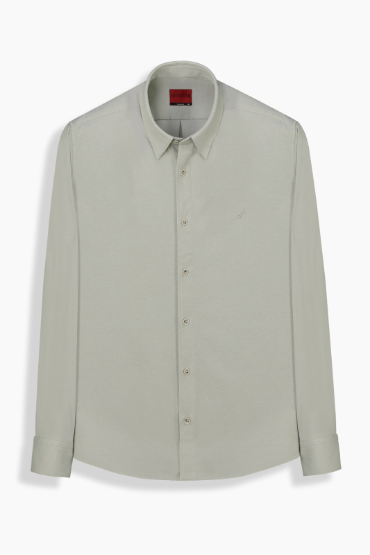 Casper Uzun Kol Açık Haki Gömlek 