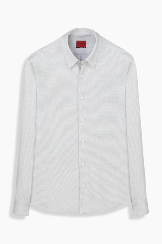 Casper Uzun Kol Desenli Haki Gömlek - INTERVIEW