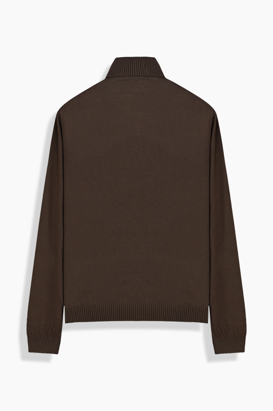 Chic Tam Balıkçı Kahverengi Triko - SARAR WOMAN